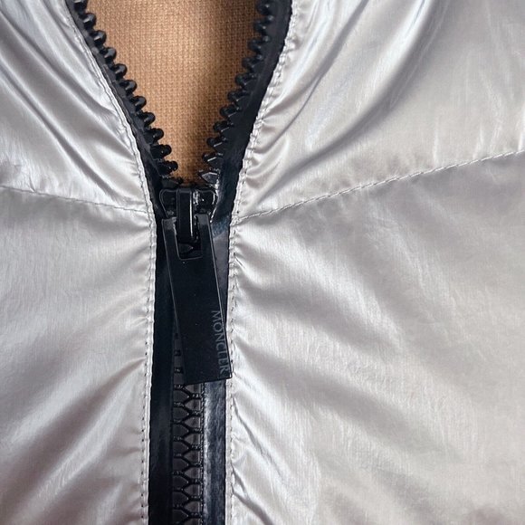 NWT Moncler Cardigan Tricot Down Wool-Blend Puffer Sweater Jacket Gray Size M - Picture 5 of 13